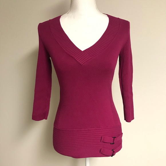 le chateau Sweaters - Le Chateau - Soft V-neck, 3/4 sleeves sweater